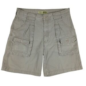 Cabela's Vintage 7-Pocket Hiker Shorts Mens 34 Khaki Tan Cotton Cargo Utility